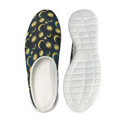 Vintage Moon And Sun Pattern Print Mesh Casual Shoes