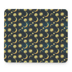 Vintage Moon And Sun Pattern Print Mouse Pad