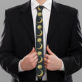 Vintage Moon And Sun Pattern Print Necktie