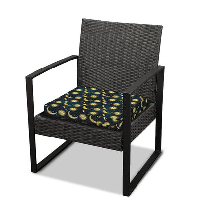 Vintage Moon And Sun Pattern Print Outdoor Seat Cushion Cover