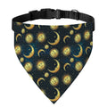 Vintage Moon And Sun Pattern Print Over The Collar Dog Bandana