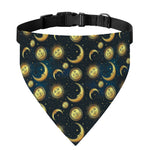 Vintage Moon And Sun Pattern Print Over The Collar Dog Bandana