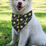 Vintage Moon And Sun Pattern Print Over The Collar Dog Bandana