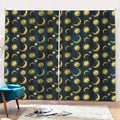 Vintage Moon And Sun Pattern Print Pencil Pleat Curtains