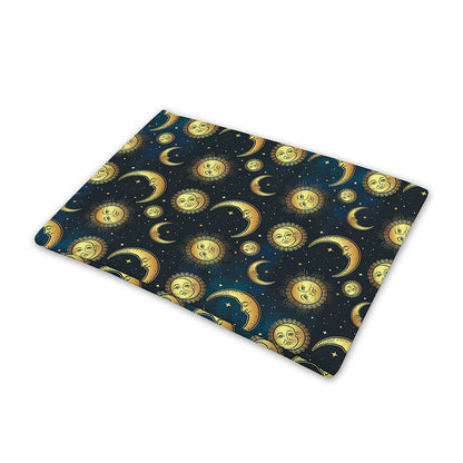 Vintage Moon And Sun Pattern Print Pet Cooling Mat Cover