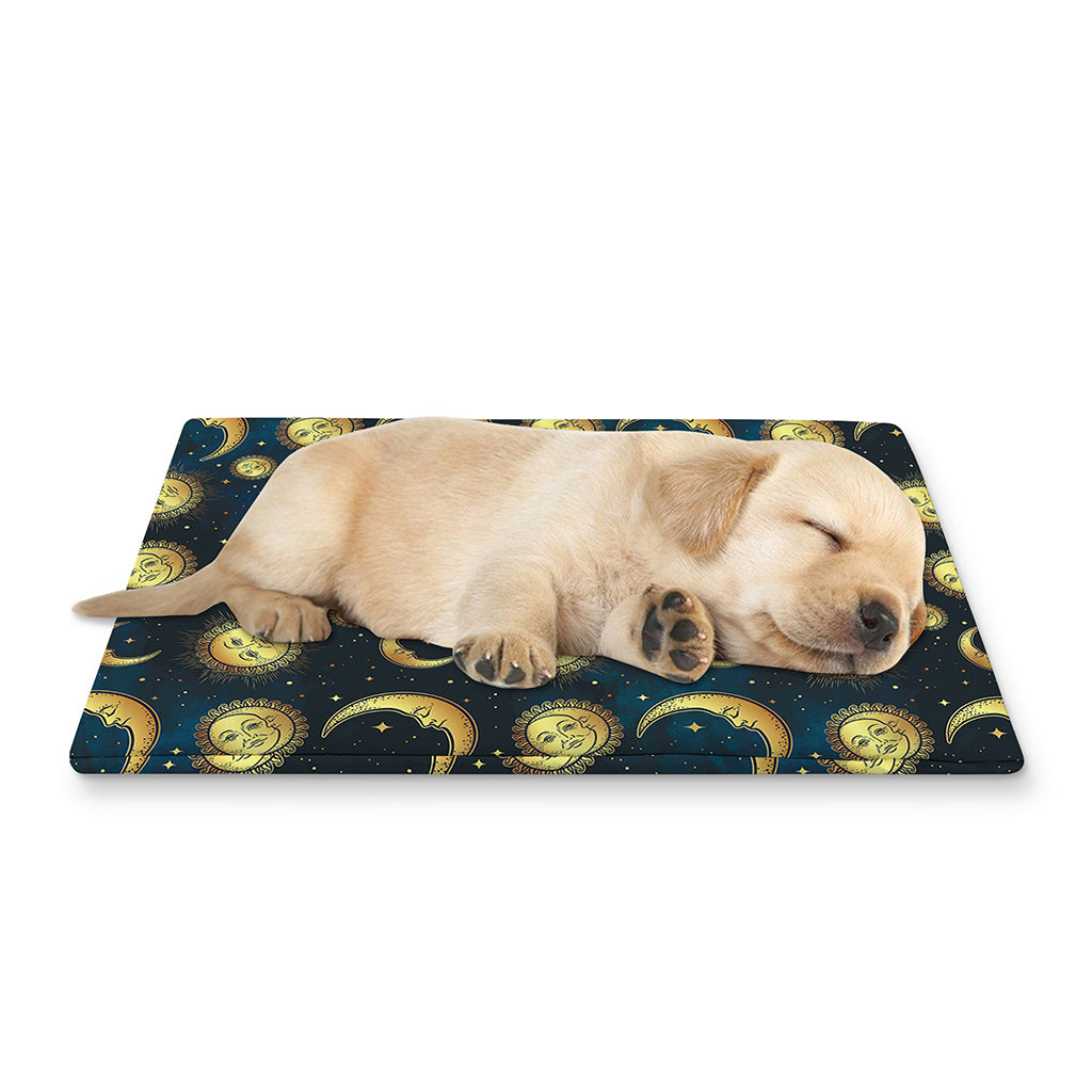 Vintage Moon And Sun Pattern Print Pet Cooling Mat Cover