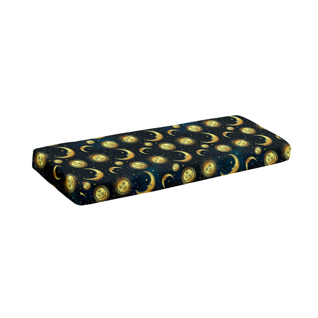Vintage Moon And Sun Pattern Print Piano Keyboard Cover