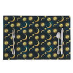Vintage Moon And Sun Pattern Print Placemat
