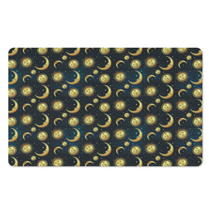 Vintage Moon And Sun Pattern Print Polyester Doormat