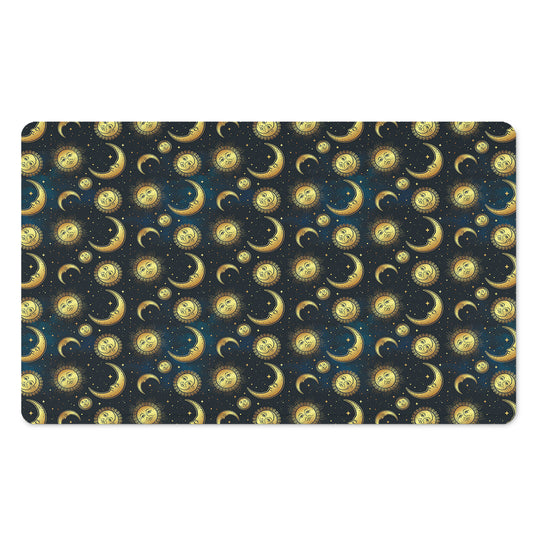 Vintage Moon And Sun Pattern Print Polyester Doormat