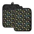 Vintage Moon And Sun Pattern Print Pot Holders With Pocket