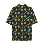 Vintage Moon And Sun Pattern Print Rayon Hawaiian Shirt
