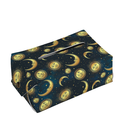 Vintage Moon And Sun Pattern Print Rectangle Tissue Box Cover