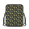 Vintage Moon And Sun Pattern Print Rectangular Crossbody Bag