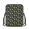 Vintage Moon And Sun Pattern Print Rectangular Crossbody Bag