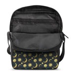 Vintage Moon And Sun Pattern Print Rectangular Crossbody Bag