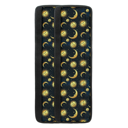 Vintage Moon And Sun Pattern Print Refrigerator Handle Covers