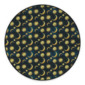 Vintage Moon And Sun Pattern Print Round Floor Mat