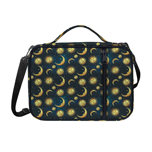 Vintage Moon And Sun Pattern Print Shoulder Strap Bible Bag