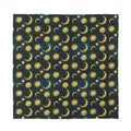 Vintage Moon And Sun Pattern Print Silk Bandana