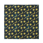 Vintage Moon And Sun Pattern Print Silk Bandana
