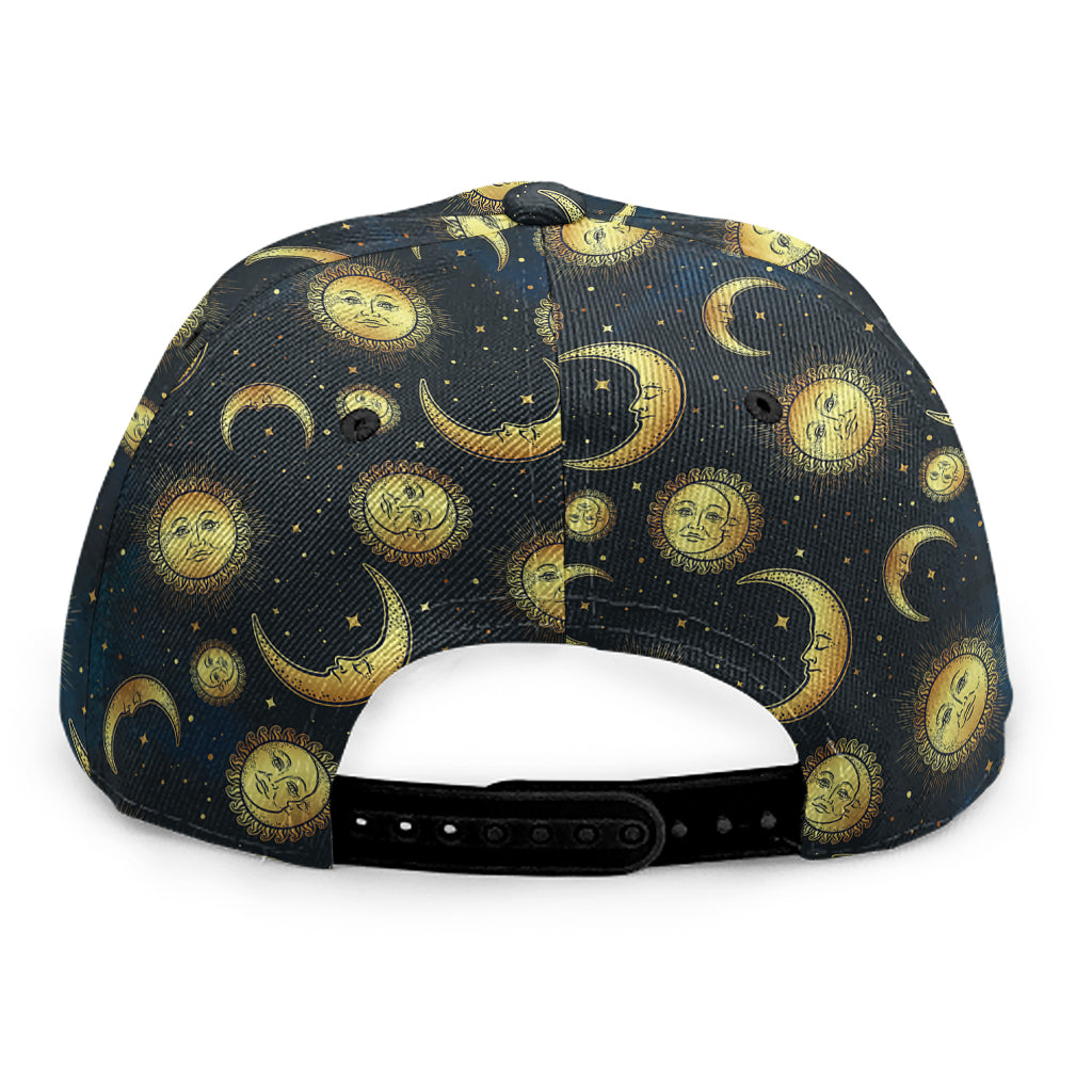 Vintage Moon And Sun Pattern Print Snapback Cap