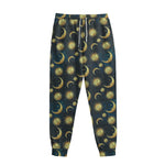 Vintage Moon And Sun Pattern Print Sweatpants