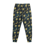 Vintage Moon And Sun Pattern Print Sweatpants