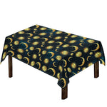 Vintage Moon And Sun Pattern Print Tablecloth