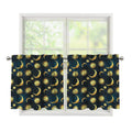 Vintage Moon And Sun Pattern Print Tier Curtains