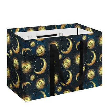 Vintage Moon And Sun Pattern Print Utility Tote Bag