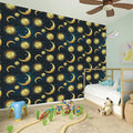 Vintage Moon And Sun Pattern Print Wall Sticker