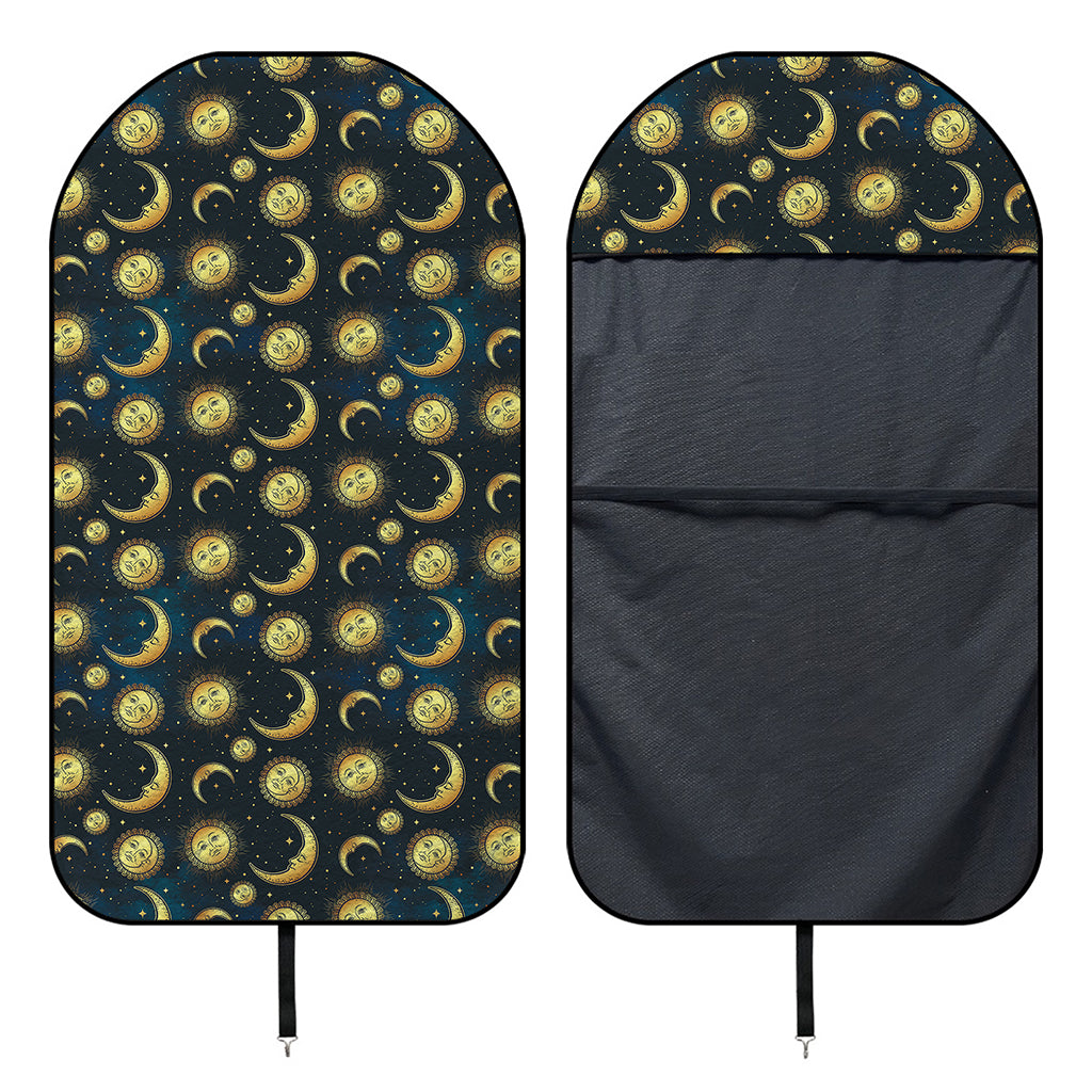 Vintage Moon And Sun Pattern Print Waterproof Car Seat Cover