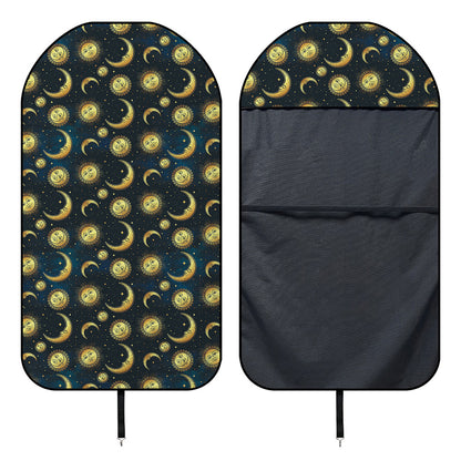 Vintage Moon And Sun Pattern Print Waterproof Car Seat Cover