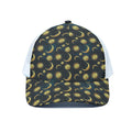 Vintage Moon And Sun Pattern Print White Mesh Trucker Hat