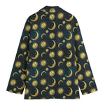 Vintage Moon And Sun Pattern Print Women's Blazer