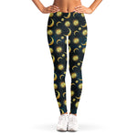 Vintage Moon And Sun Pattern Print Women's Leggings