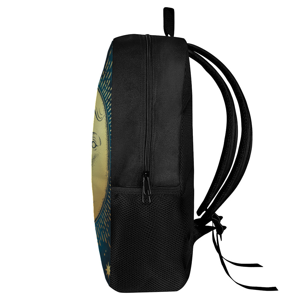 Vintage Moon And Sun Print 17 Inch Backpack