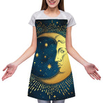 Vintage Moon And Sun Print Adjustable Apron