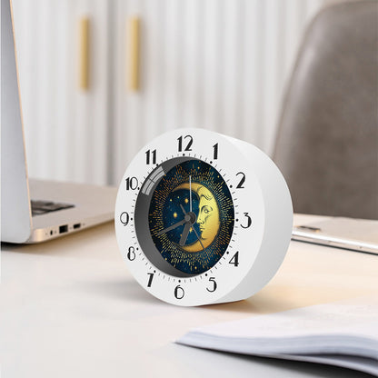 Vintage Moon And Sun Print Alarm Clock