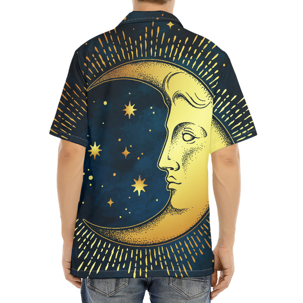 Vintage Moon And Sun Print Aloha Shirt