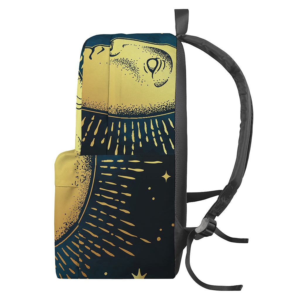 Vintage Moon And Sun Print Backpack