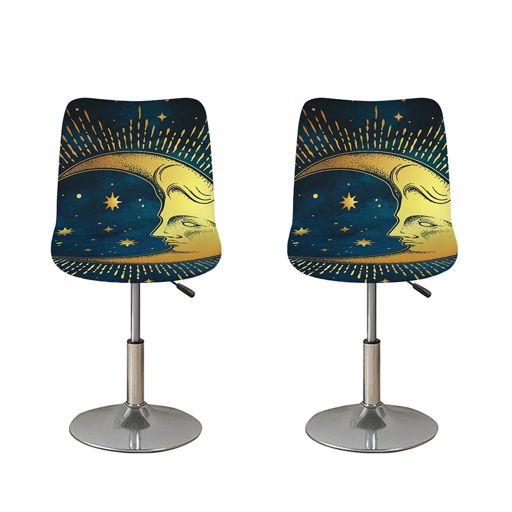 Vintage Moon And Sun Print Bar Stool Covers