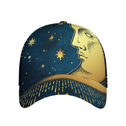 Vintage Moon And Sun Print Baseball Cap