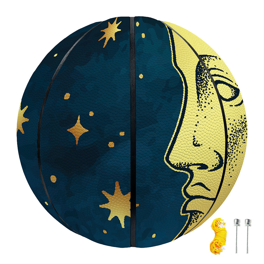 Vintage Moon And Sun Print Basketball
