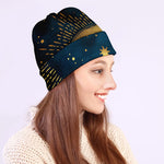 Vintage Moon And Sun Print Beanie