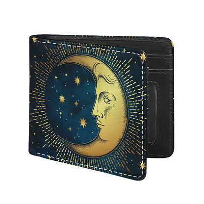 Vintage Moon And Sun Print Bifold Wallet