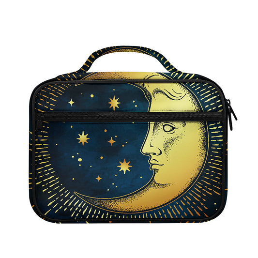 Vintage Moon And Sun Print Briefcase Bible Bag