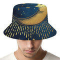 Vintage Moon And Sun Print Bucket Hat