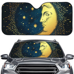 Vintage Moon And Sun Print Car Windshield Sun Shade